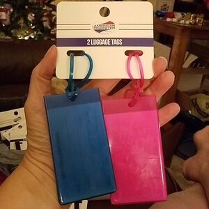 Bulk Lot American Tourister 2 Per Card Total of 8 Jelly Blue Pink Tags New